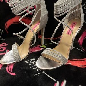 Betsey Johnson Silver Glamorous Stiletto Heels